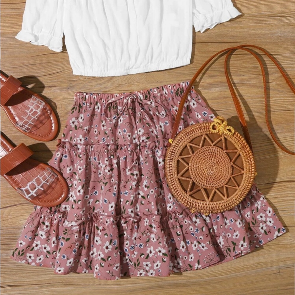 Ditsy floral flippy skirt